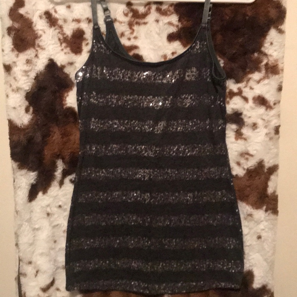 Woman’s small grey with sequins tank top